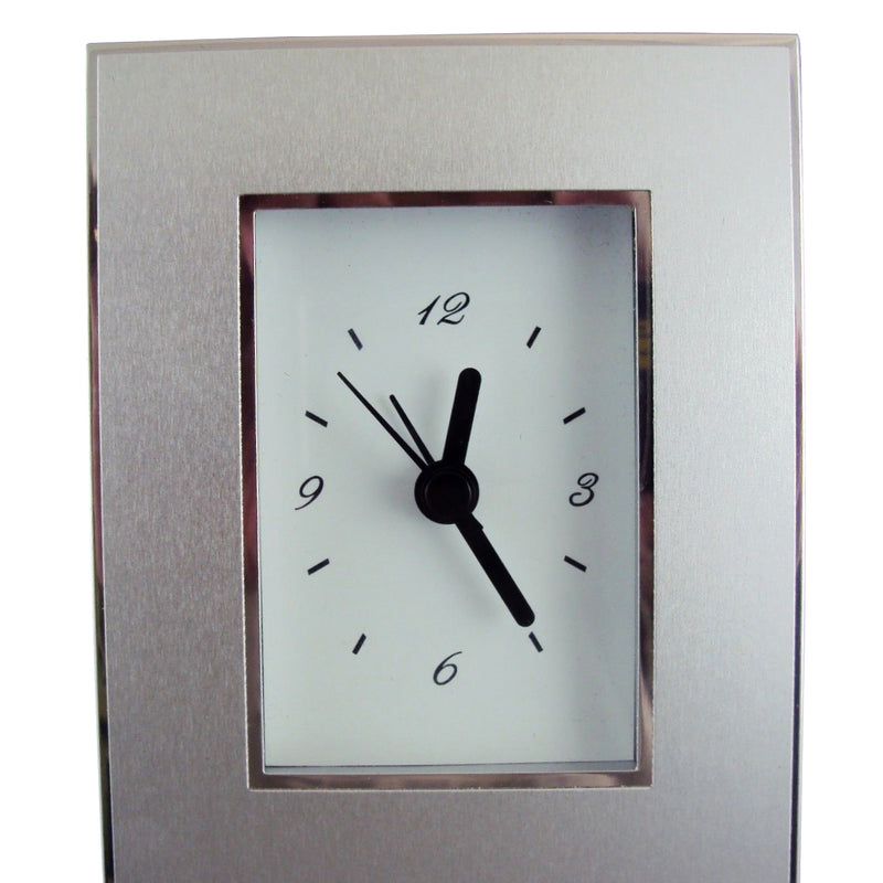 2" X 3" Aluminum Photo Frame Desk Clock