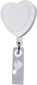 Heart Design Retractable ID Badge Holder with Badge Reel
