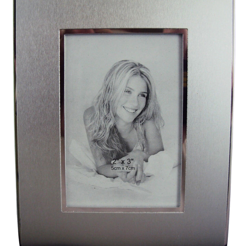 2" X 3" Aluminum Photo Frame Desk Clock