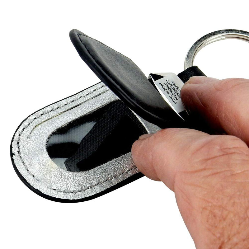 Faux Leather Key Tag with Metal Split Key Ring