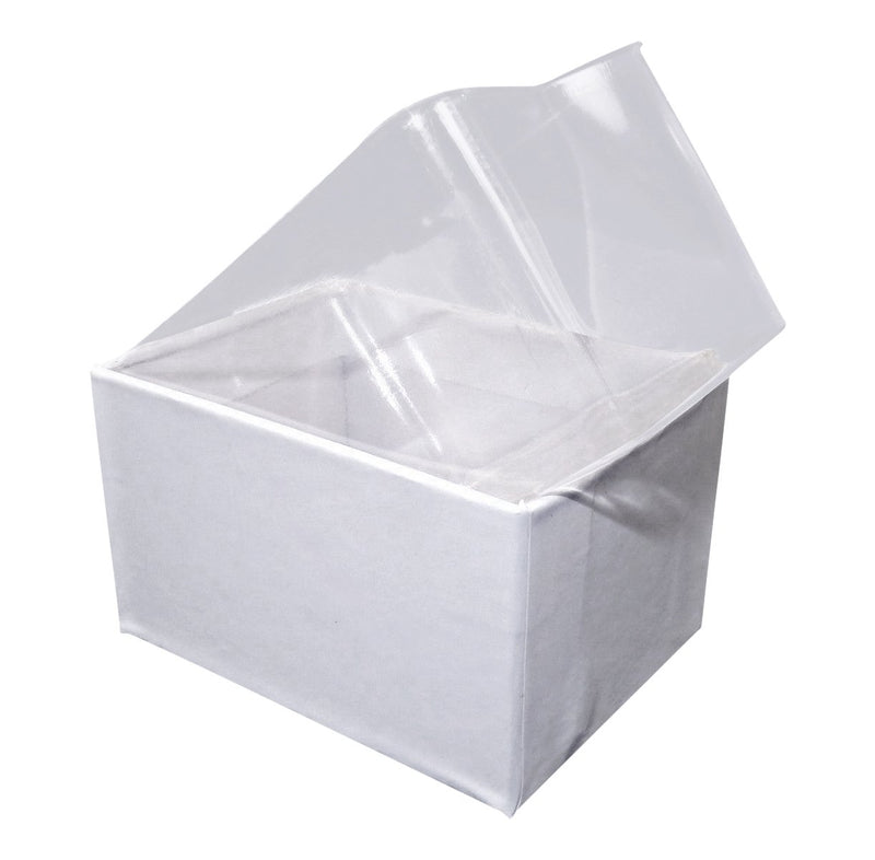 White Cardboard 3"x2" Box with Clear Acetate Tuck Lid