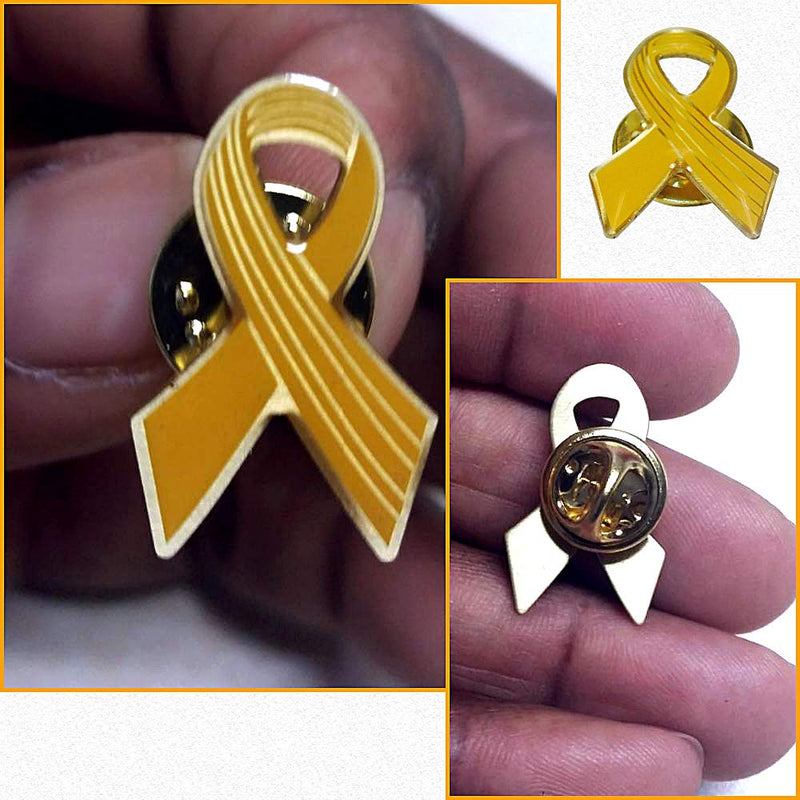 Yellow Awareness Ribbon Lapel Pins