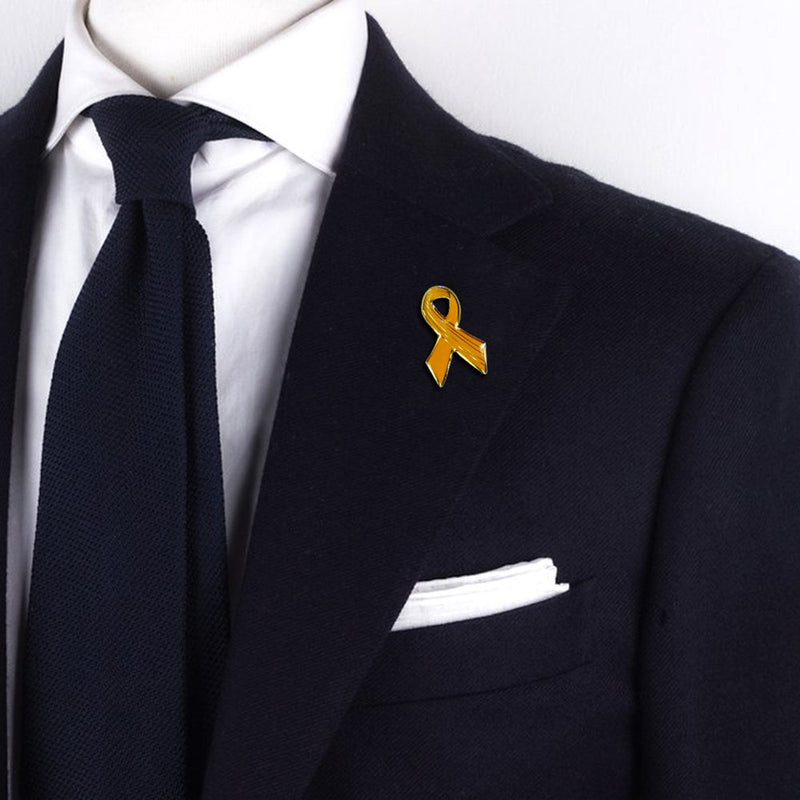 Yellow Awareness Ribbon Lapel Pins