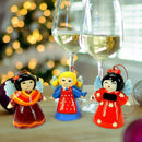 Joy Angel Bell Ornaments, Girls in Dresses with Shoe Clappers