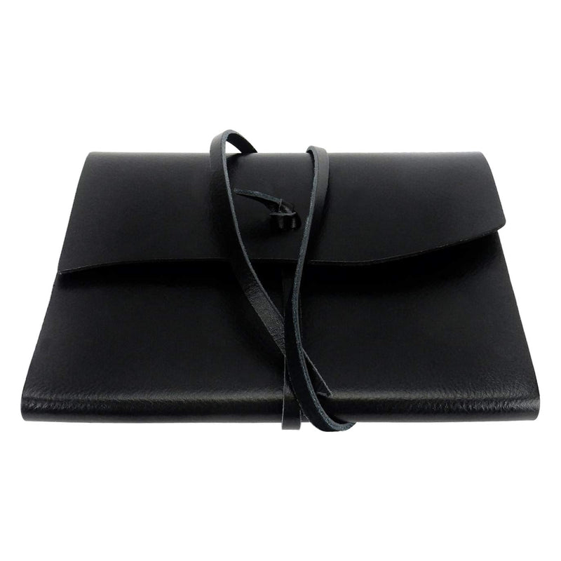 70 Pages Leather Wrapped Bound Memo Pad With 24" Leather Strap Closure
