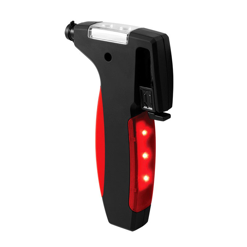5-in-1 Car Emergency Tool with USB Power Bank, Window Hammer, Belt Cutter, LED Lite