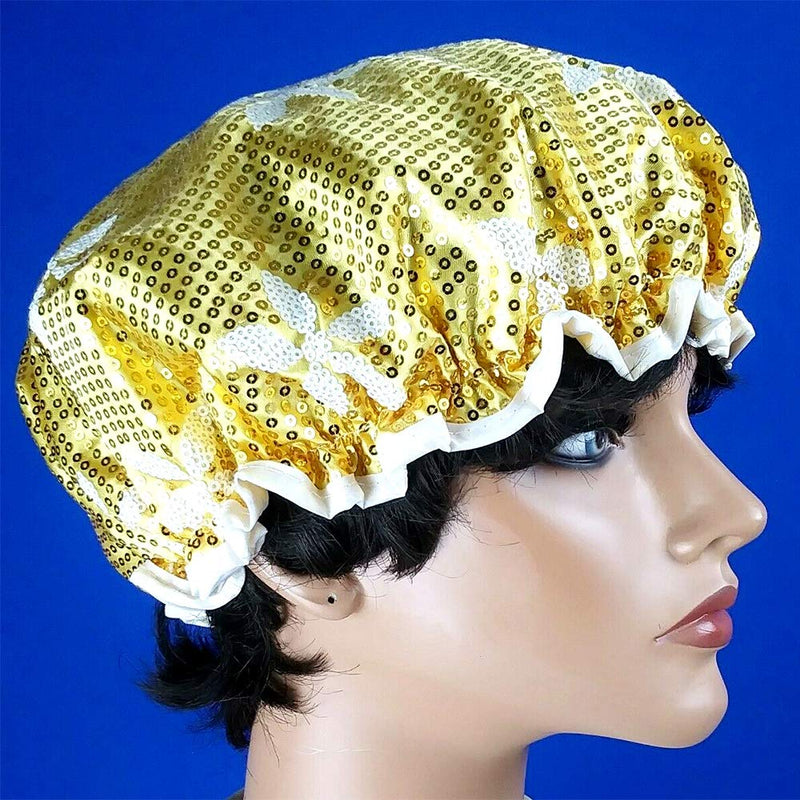 Sequined Waterproof Shower Cap