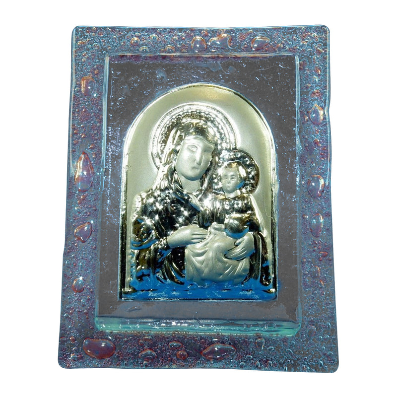 Glass Icon/Plaque, Madonna With Child
