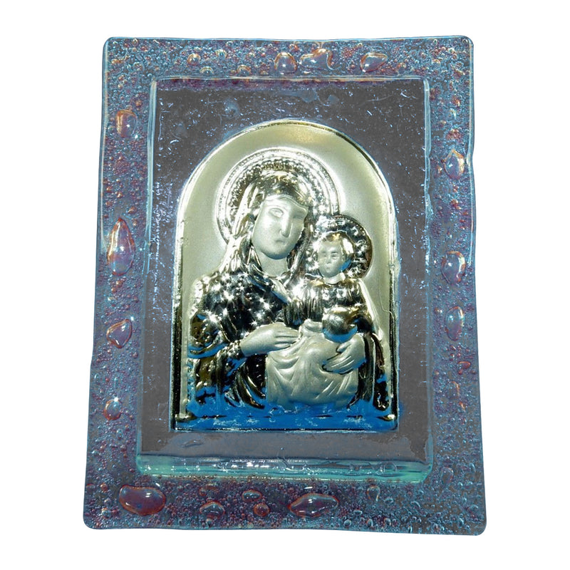 Glass Icon/Plaque, Madonna With Child