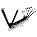 Folding Hex Wrench Key Set, 7-Pieces.