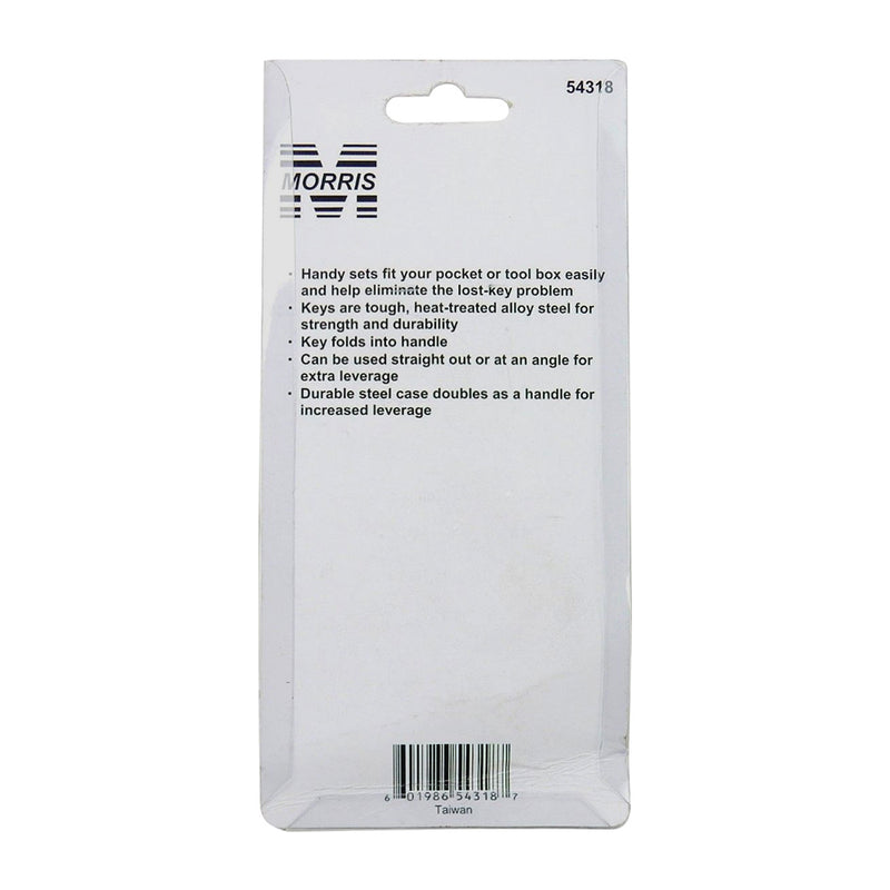 Folding Hex Wrench Key Set, 7-Pieces.