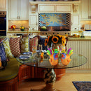 Colorful Hand Painted Pair of Rooster