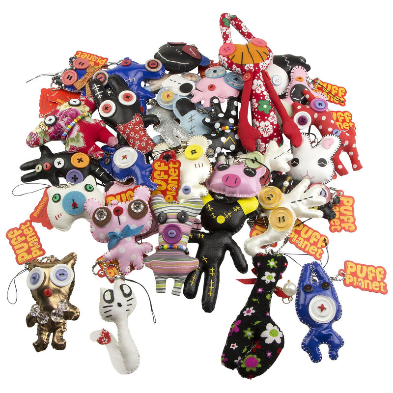 Assorted Puff Planet Charm Keychain