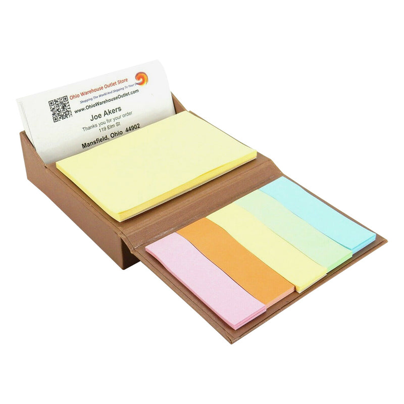 Business Card Holder with Sticky Notes and Scratch Paper