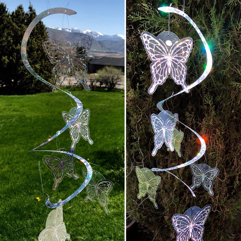 Colorful Spiral Butterfly Wind Spinner Decoration