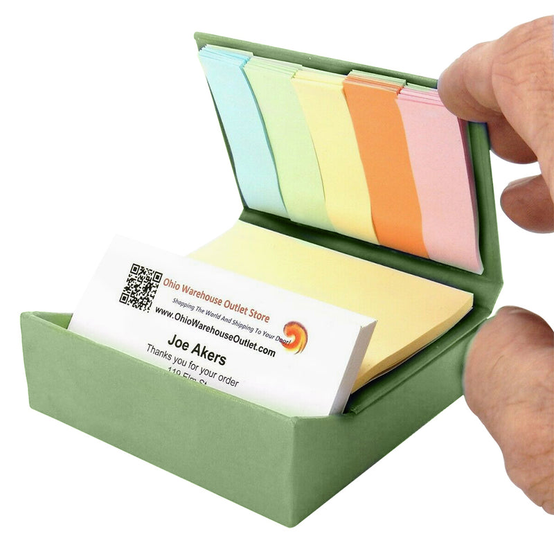 Business Card Holder with Sticky Notes and Scratch Paper