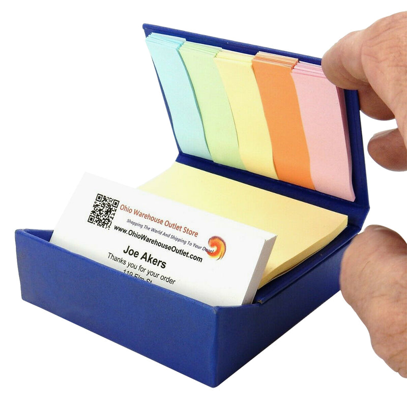 Business Card Holder with Sticky Notes and Scratch Paper