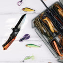 Alpha Outpost Wood & Black Metal Handle Folding Pocket Field Knife