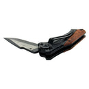 Alpha Outpost Wood & Black Metal Handle Folding Pocket Field Knife
