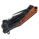 Alpha Outpost Wood & Black Metal Handle Folding Pocket Field Knife