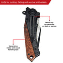 Alpha Outpost Wood & Black Metal Handle Folding Pocket Field Knife