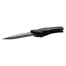 Alpha Outpost Wood & Black Metal Handle Folding Pocket Field Knife