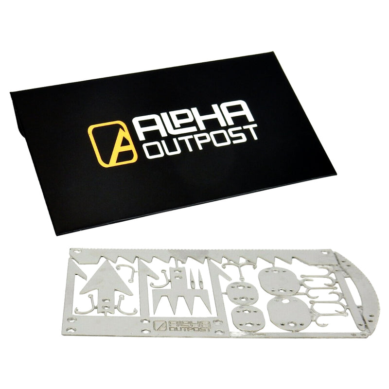 Alpha Outpost Survival Multitool Original 22-in-1 Card for Camping Gear