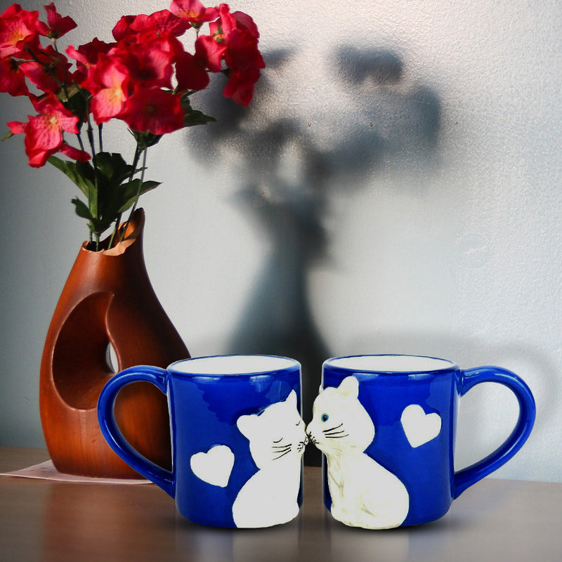 Kissing Cats Matching Mugs