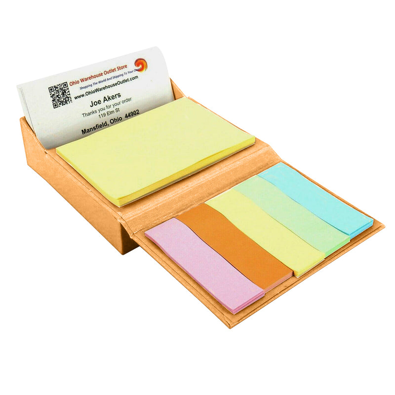 Business Card Holder with Sticky Notes and Scratch Paper