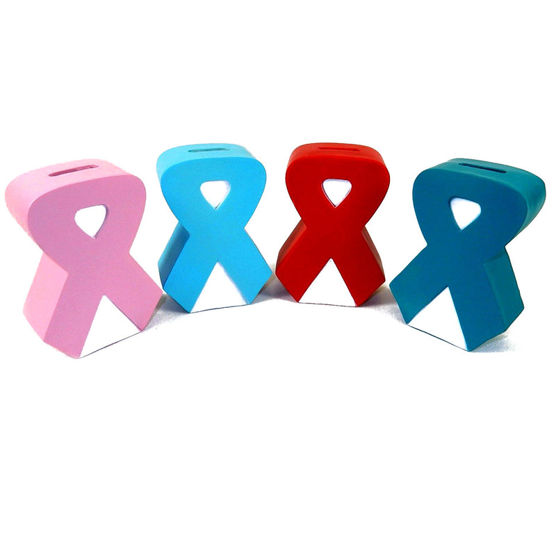 Awareness Ribbon Design Plastic Coin Bank