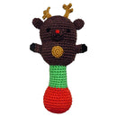 Hand Crocheted Baby Rattle ~ Choice Of Santa, Snowman, Or Reindeer ~ KidStyle