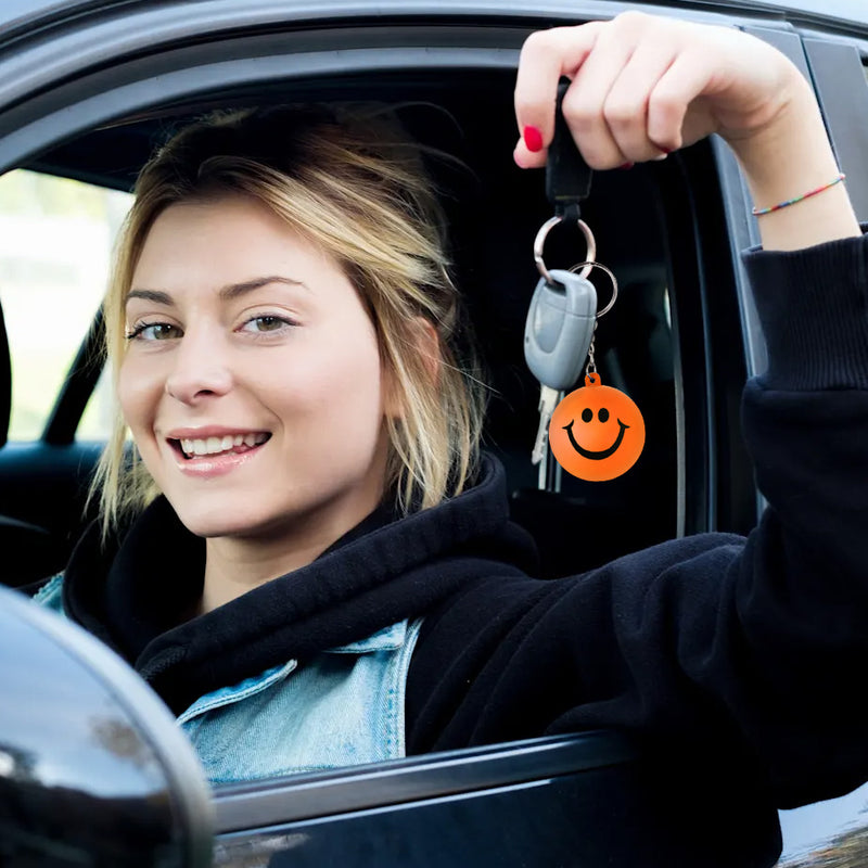 Smiley Face Gum Ball Stress Relief Keychain