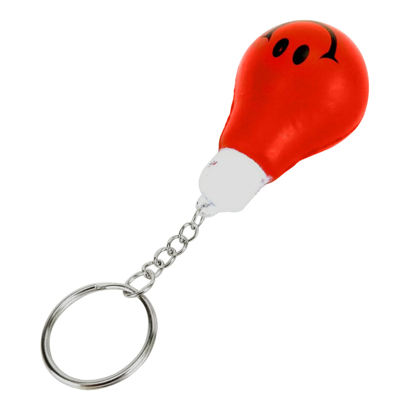 Smiley Face Light Bulb Stress Relief Key Chain