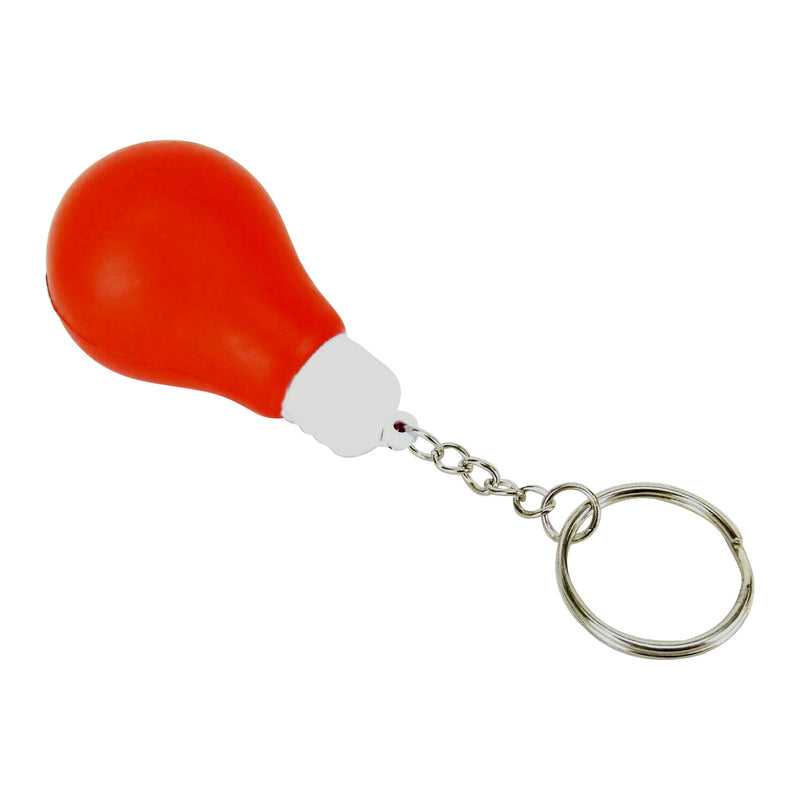 Smiley Face Light Bulb Stress Relief Key Chain