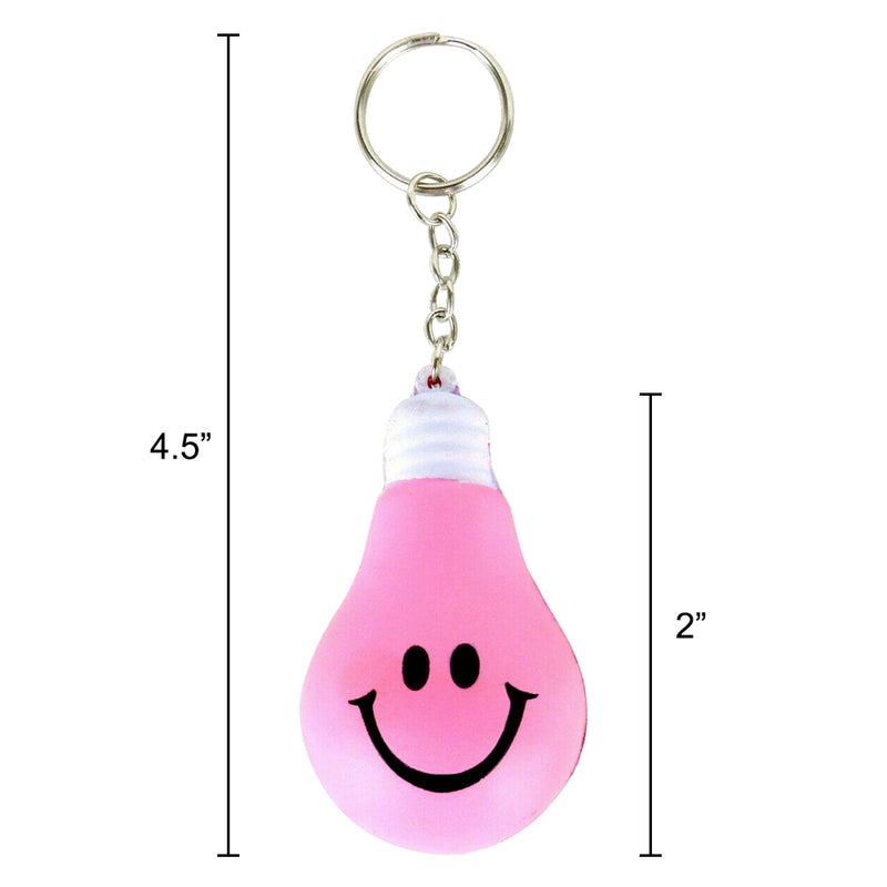 Smiley Face Light Bulb Stress Relief Key Chain