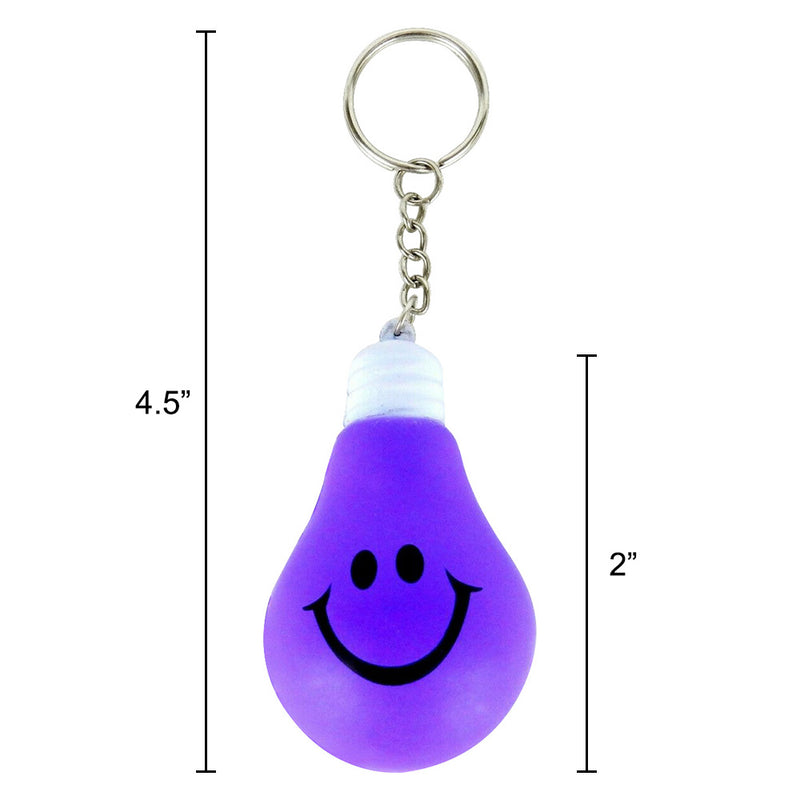 Smiley Face Light Bulb Stress Relief Key Chain