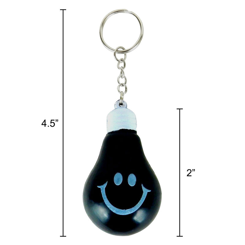 Smiley Face Light Bulb Stress Relief Key Chain