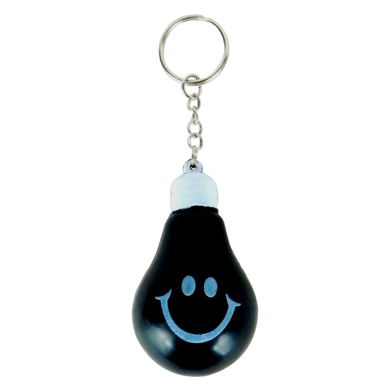 Smiley Face Light Bulb Stress Relief Key Chain