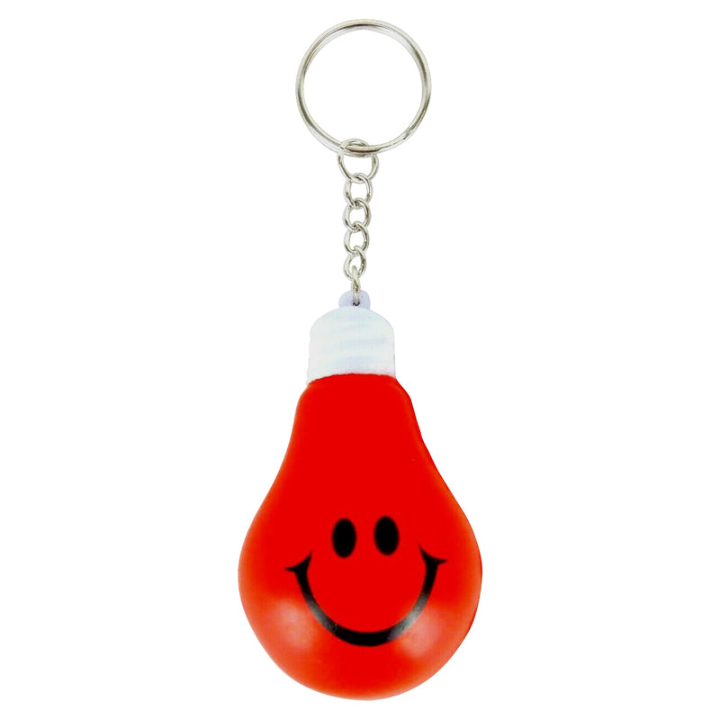 Smiley Face Light Bulb Stress Relief Key Chain