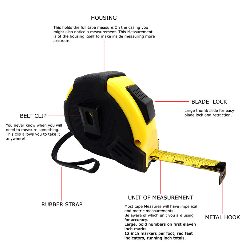 25' Double Sided Auto Lock Tape Measure