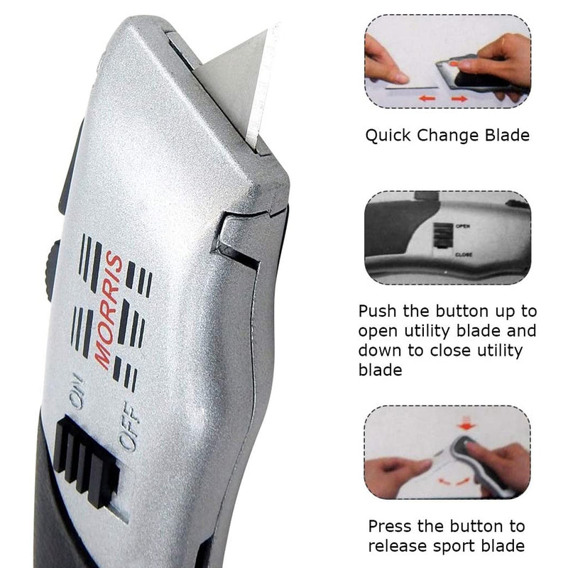 Folding Utility Knife with 8 Replacement Blades Included