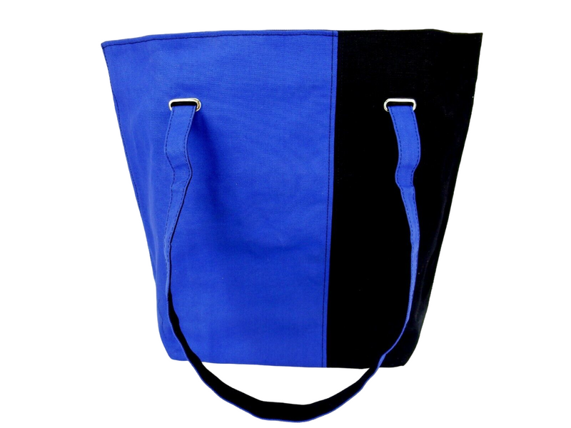 Mod 2-Tone Cotton Canvas Tote Bag, 12 x 15, Key Strap, Choice of Colors.
