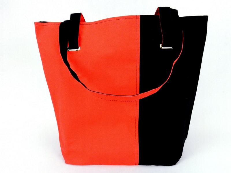 Mod 2-Tone Cotton Canvas Tote Bag, 12 x 15, Key Strap, Choice of Colors.